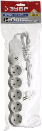 Удлинители электрические М700 5 гнезд с кнопкой серия МАСТЕР купить в Нефтеюганске