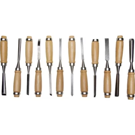 Набор STAYER &quot;PROFI&quot;: Стамески фигурные с деревянной ручкой, 12шт 1835-H12_z01 купить в Нефтеюганске