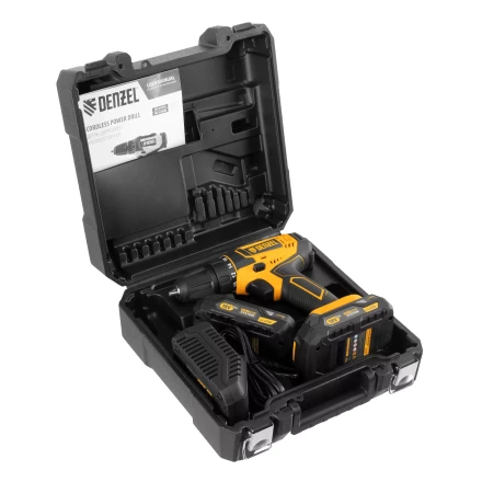 Дрель-шуруповерт аккумуляторная Denzel 26116, CDL-18-02BM, Li-Ion, 18 В, 2 аккумулятор купить в Нефтеюганске