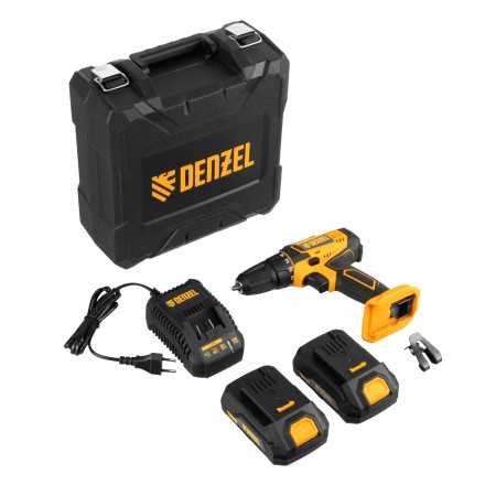 Дрель-шуруповерт аккумуляторная Denzel 26116, CDL-18-02BM, Li-Ion, 18 В, 2 аккумулятор купить в Нефтеюганске