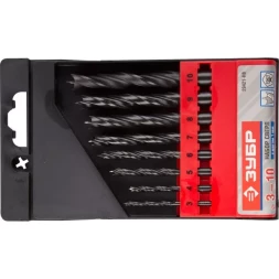 ЗУБР. Набор сверл спиральных по дереву с М-образной заточкой, сталь 65Г, 8шт: 3-4-5-6-7-8-9-10мм 29421-H8