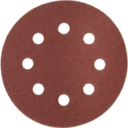 Круг шлифовальный ЗУБР &quot;МАСТЕР&quot; универсальный, из абразивной бумаги на велкро основе, 8 отверстий, Р120, 125мм, 5шт 35562-125-120 купить в Нефтеюганске