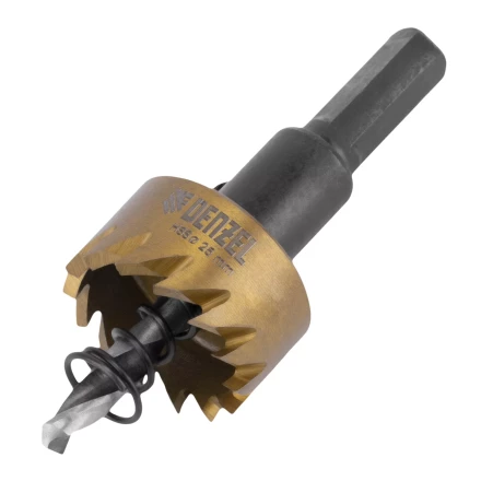 Коронка по металлу HSS, 25 мм, нитридтитановое покрытие Denzel 724104 купить в Нефтеюганске