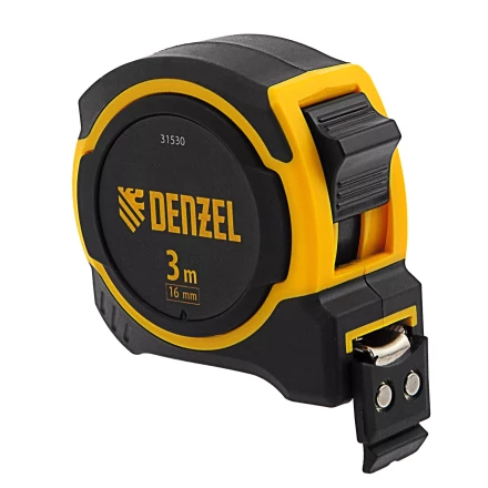 Рулетка Denzel 3м х 16мм, двухкомп. корпус, магнитный обрезиненный зацеп, 31530 купить в Нефтеюганске