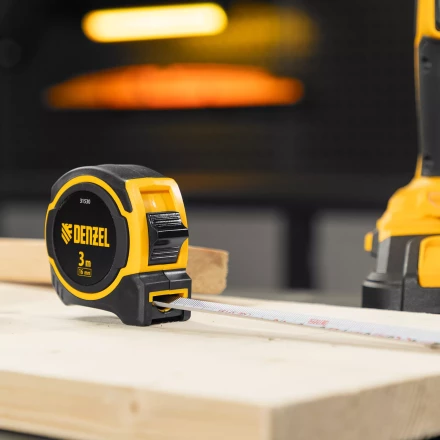 Рулетка Denzel 3м х 16мм, двухкомп. корпус, магнитный обрезиненный зацеп, 31530 купить в Нефтеюганске