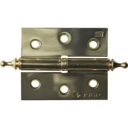 Петля дверная разъемная ЗУБР "ЭКСПЕРТ", 1 подшипник, цвет латунь (PB), правая, с крепежом, 75х63х2,5мм, 2 шт 37605-075-1R