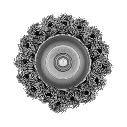 Щетка для дрели Denzel, 65 мм, Чашка, со шпилькой, нержавеющая крученая проволока 744643 купить в Нефтеюганске