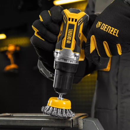 Щетка для дрели Denzel, 65 мм, Чашка, со шпилькой, нержавеющая крученая проволока 744643 купить в Нефтеюганске