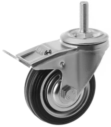 Колесо поворотное SCtB 97 85 мм резина с болтом и тормозом (F) 1046156