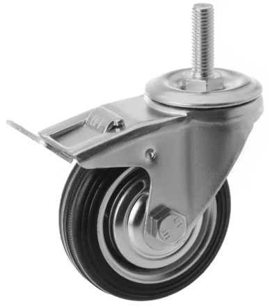 Колесо поворотное SCtB 97 85 мм резина с болтом и тормозом (F) 1046156 купить в Нефтеюганске