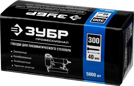 Гвозди тип 300, 40 мм, особотвердые, ЗУБР &quot;ПРОФЕССИОНАЛ&quot; 31830-40, 5000 шт 31830-40 купить в Нефтеюганске