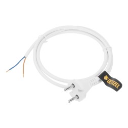 Шнур сетевой Denzel Energy Series, ПВС, 1,5 м, 2 x 1 мм, с неразборной вилкой, белый, 3 м, 37660