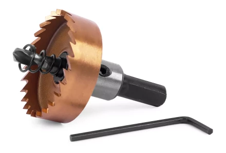 HSS-TiN коронка MESSER 40мм с центр. сверлом и толкающей пружиной для  лист. материала  до 2 мм ц/х купить в Нефтеюганске