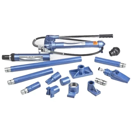 Растяжка гидравлическая 10 т 16 предметов 7 сменных насадок в пластиковом кейсе на колесах Stels артикул 51356 купить в Нефтеюганске