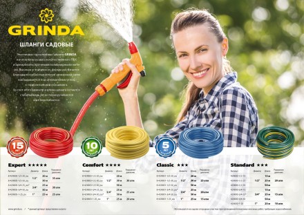 Шланг GRINDA COMFORT поливочный, 30 атм., армированный, 3-х слойный, 1/2&quot;х20м 8-429003-1/2-20_z02 купить в Нефтеюганске