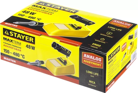 Паяльная станция аналоговая, STAYER &quot;MASTER&quot; 55371, диапазон 150-480°C, 48Вт 55371 купить в Нефтеюганске