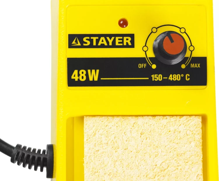Паяльная станция аналоговая, STAYER "MASTER" 55371, диапазон 150-480°C, 48Вт 55371 купить в Нефтеюганске