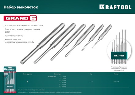 Наборы зубил и кернеров GRAND 21075-H6 купить в Нефтеюганске