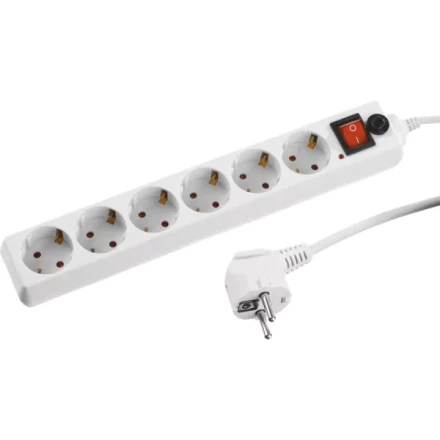 Сетевой фильтр STAYER &quot;MASTER&quot; электрический, 6 гнезд, заземление, макс. мощн. 2200 Вт, 3м 55067-3 купить в Нефтеюганске