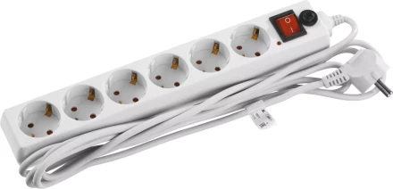 Сетевой фильтр STAYER &quot;MASTER&quot; электрический, 6 гнезд, заземление, макс. мощн. 2200 Вт, 3м 55067-3 купить в Нефтеюганске