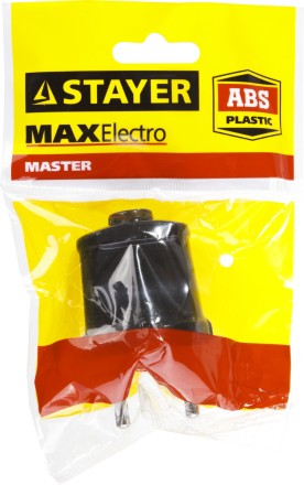 Вилка MAXElectro электрическая, 6А/220В, черная, STAYER 55150-B купить в Нефтеюганске