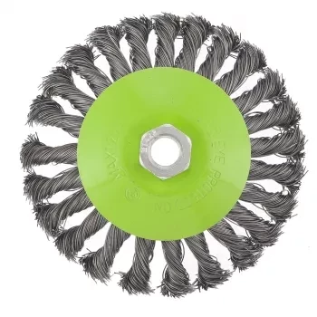 Щетка для УШМ 125 мм М14 &quot;тарелка&quot; крученая металлическая проволока СИБРТЕХ 746117 купить в Нефтеюганске