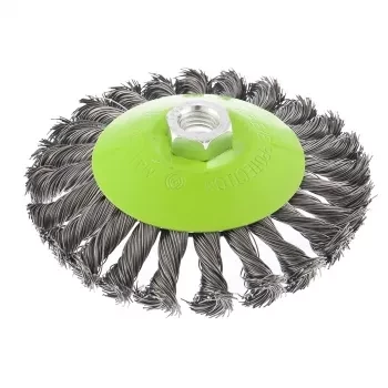 Щетка для УШМ 125 мм М14 &quot;тарелка&quot; крученая металлическая проволока СИБРТЕХ 746117 купить в Нефтеюганске