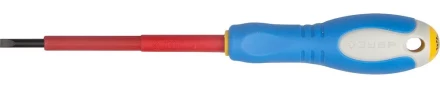 ЗУБР &quot;ПРОФИ ЭЛЕКТРИК&quot;. Отвертка Cr-V, трехкомпонент рукоятка, высоковольтная до ~1000В, SL, 3,0x75 мм 25261-3.0-075 купить в Нефтеюганске