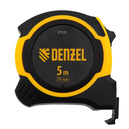 РулеткаDenzel 5м х 19мм, двухкомп. корпус, магнитный обрезиненный зацеп, 31531 купить в Нефтеюганске