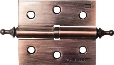 Петля дверная разъемная ЗУБР &quot;ЭКСПЕРТ&quot;, 1 подшипник, цвет ст. медь (AC), левая, с крепежом, 75х63х2,5мм, 2 шт 37605-075-6L купить в Нефтеюганске