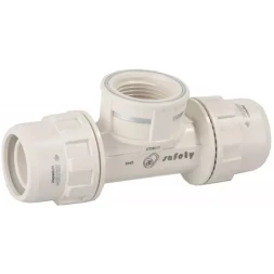 Тройник ЗУБР "ШиреФит" переходной "штуцер с гайкой - внутренняя резьба - штуцер с гайкой", 26мм-3/4"-26мм 51502-26-3/4-26