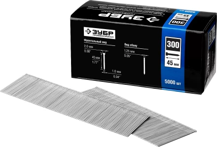 Гвозди тип 300, 45 мм, особотвердые, ЗУБР &quot;ПРОФЕССИОНАЛ&quot; 31830-45, 5000 шт 31830-45 купить в Нефтеюганске