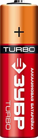 Батарейка Зубр &quot;TURBO&quot; щелочная (алкалиновая), тип AA, 1,5В, 4шт на карточке 59213-4C купить в Нефтеюганске