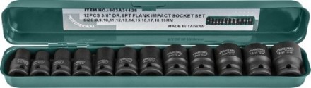 Набор головок торцевых ударных 3/8&quot;DR 8-19мм  Jonnesway S03A3112S 12предметов 48505 купить в Нефтеюганске