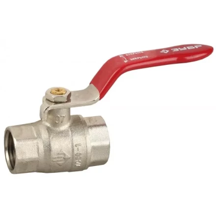 Кран ЗУБР шаровой 1/2&quot; полнопроходной &quot;мама-мама&quot;, ручка, никелированная латунь 51350-N-1/2 купить в Нефтеюганске