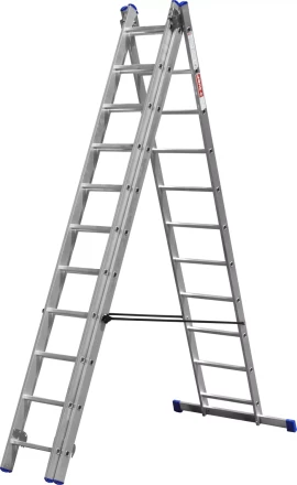 Лестница ЗУБР универсальная, трехсекционная со стабилизатором, 12 ступеней 38831-12 купить в Нефтеюганске