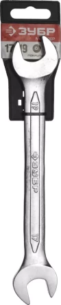 Ключ ЗУБР &quot;МАСТЕР&quot; гаечный рожковый, Cr-V сталь, хромированный, 17х19мм 27010-17-19 купить в Нефтеюганске