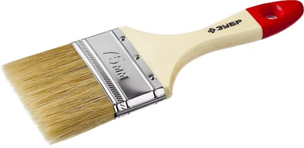 Кисть плоская  ЗУБР &quot;УНИВЕРСАЛ-МАСТЕР&quot;, натуральная щетина, деревянная ручка, 75мм 4-01003-075 купить в Нефтеюганске