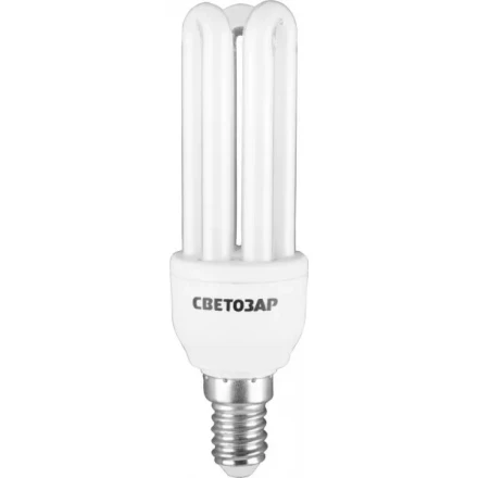 Энергосберегающая лампа СВЕТОЗАР &quot;U-КЛАССИКА&quot;спираль,цоколь E14(миньон),Т2,3U,яркий белый свет(4000К), 8000час,12Вт(60) 44314-12 купить в Нефтеюганске