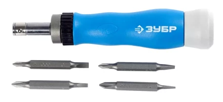 Набор ЗУБР Отвертка &quot;ЭКСПЕРТ&quot; для точных работ, реверсивная рукоятка, CR-V, сменные двусторонние биты PH-SL, 5предметов 25624-H5 купить в Нефтеюганске