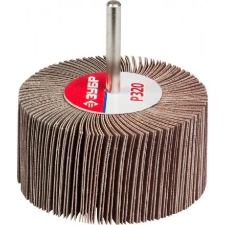 Круг шлифовальный ЗУБР &quot;МАСТЕР&quot; веерный лепестковый, на шпильке, тип КЛО, зерно-электрокорунд нормальный, P320, 40х80мм 36604-320 купить в Нефтеюганске