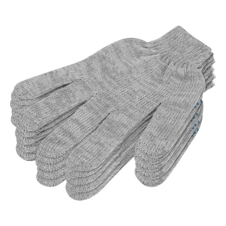 Перчатки трикотажные с ПВХ точкой, 5 пар в упаковке, БОПП-пакет, 7 класс// Россия 67837 купить в Нефтеюганске