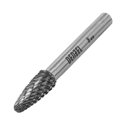 Борфреза по металлу твердосплавная, параболическая, тип-F, 8 мм// Denzel 72042 купить в Нефтеюганске