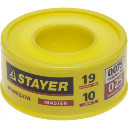 Фумлента STAYER &quot;MASTER&quot;, плотность 0,25 г/см3, 0,075ммх19ммх10м 12360-19-025 купить в Нефтеюганске