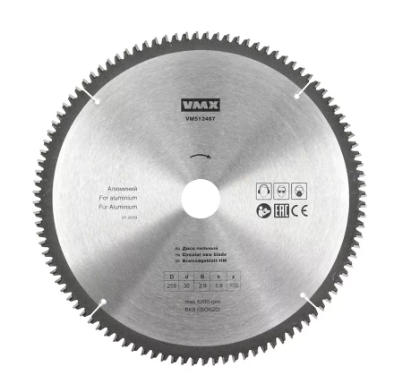 Диск пильный ф255х30 z100 алюминий VMX 512487 купить в Нефтеюганске