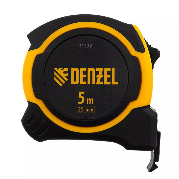 Рулетка Denzel 5м х 25мм, двухкомп. корпус, магнитный обрезиненный зацеп, 31532 купить в Нефтеюганске