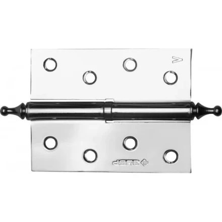 Петля дверная разъемная ЗУБР &quot;ЭКСПЕРТ&quot;, 1 подшипник, цвет хром (CP), левая, с крепежом, 100х75х2,5мм, 2 шт 37605-100-2L купить в Нефтеюганске