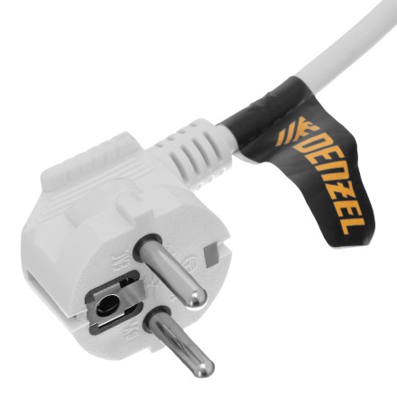 Шнур сетевой Denzel Energy Series, ПВС, 1,5 м, 3 x 1 мм, с неразборной вилкой, белый, 3 м, 37662 купить в Нефтеюганске