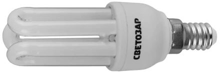 Энергосберегающая лампа СВЕТОЗАР &quot;U-КЛАССИКА&quot;спираль,цоколь E14(миньон),Т2,3U,яркий бел свет(4000К), 8000час, 9Вт(45) 44314-09 купить в Нефтеюганске