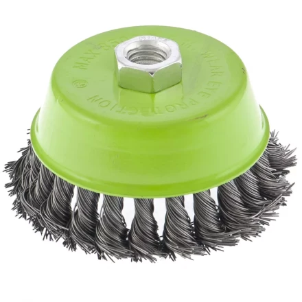 Щетка для УШМ 75 мм М14 &quot;чашка&quot; крученая металлическая проволока СИБРТЕХ 746247 купить в Нефтеюганске